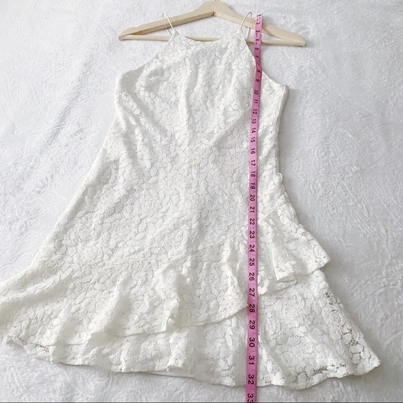 She & Sky Lace Ruffle White Tank Mini Dress - Picture 3 of 11